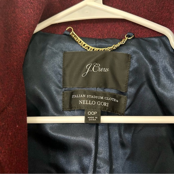 J. Crew Burgundy Cocoon Italian Stadium Cloth Wool Winter Long Coat - Picture 7 of 14